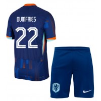 Camisa de time de futebol Holanda Denzel Dumfries #22 Replicas 2º Equipamento Infantil Europeu 2024 Manga Curta (+ Calças curtas)